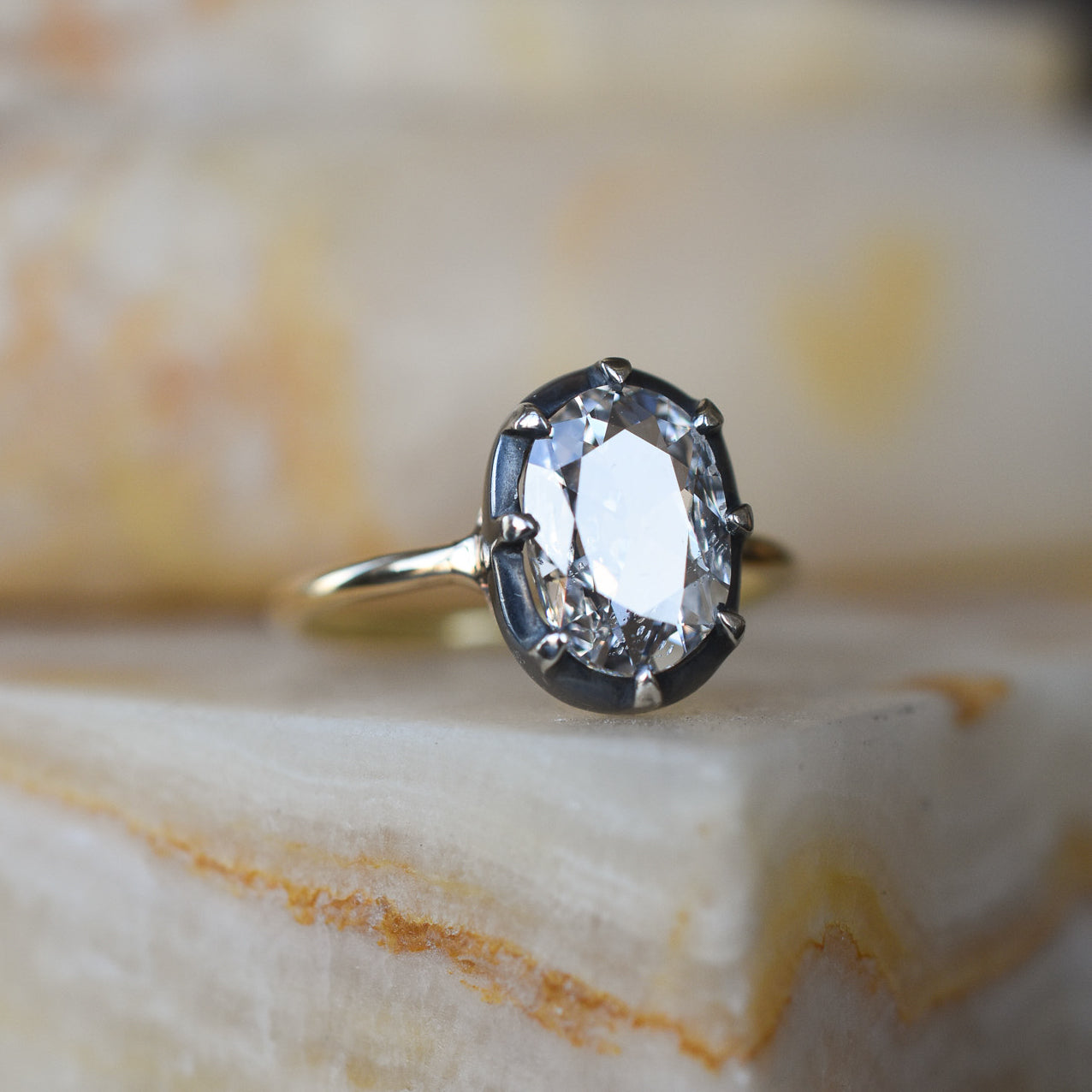 GIA 1.50ct Diamond Solitaire in Georgian Inspired 18k Gold Mount
