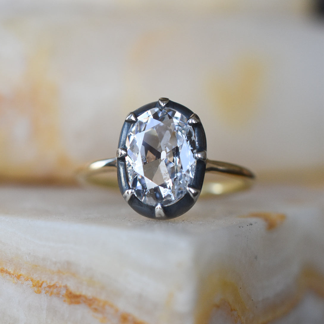 GIA 1.50ct Diamond Solitaire in Georgian Inspired 18k Gold Mount