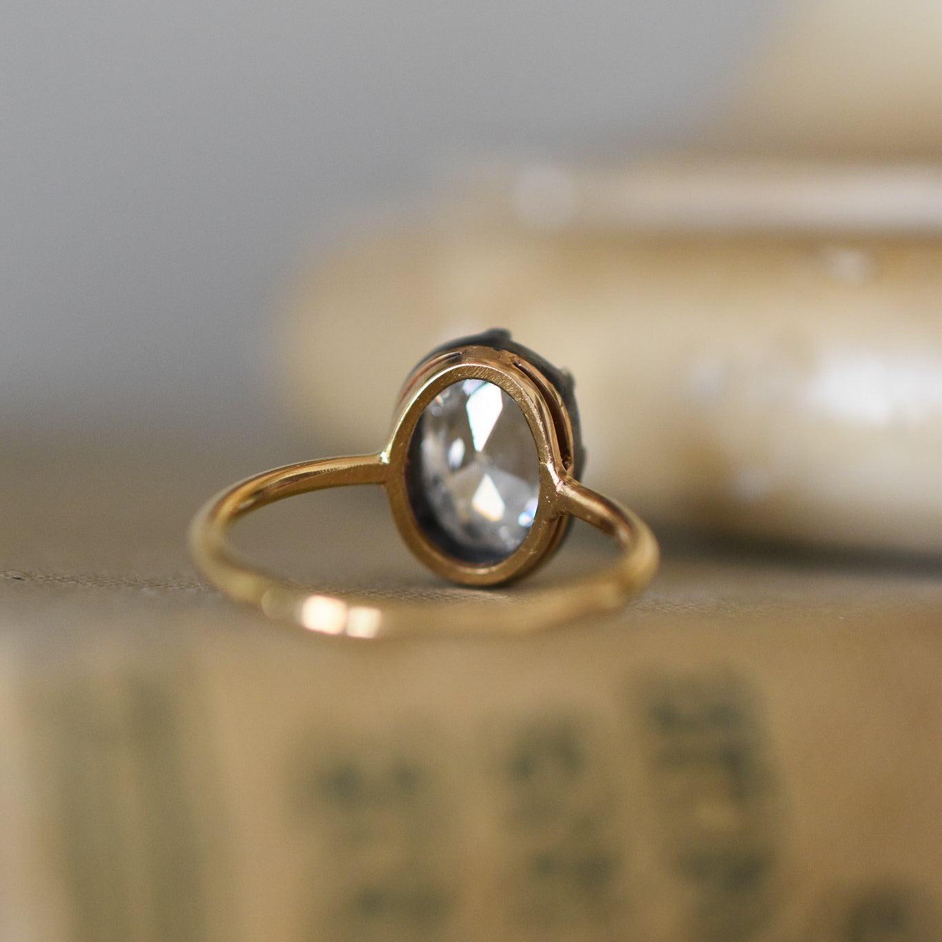 GIA 1.50ct Diamond Solitaire in Georgian Inspired 18k Gold Mount