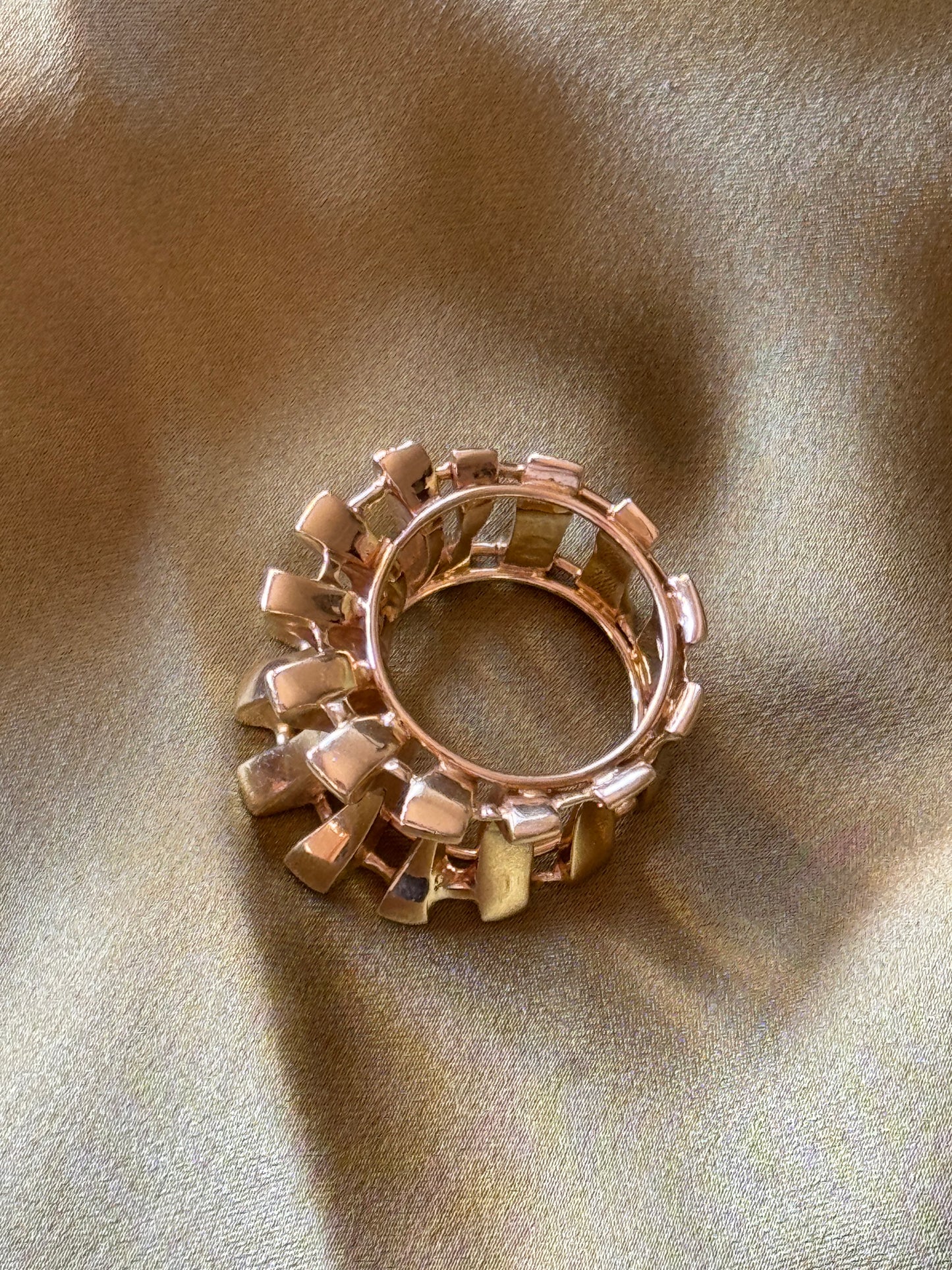 A Modernist Sculptural 18k Gold Openwork Ring