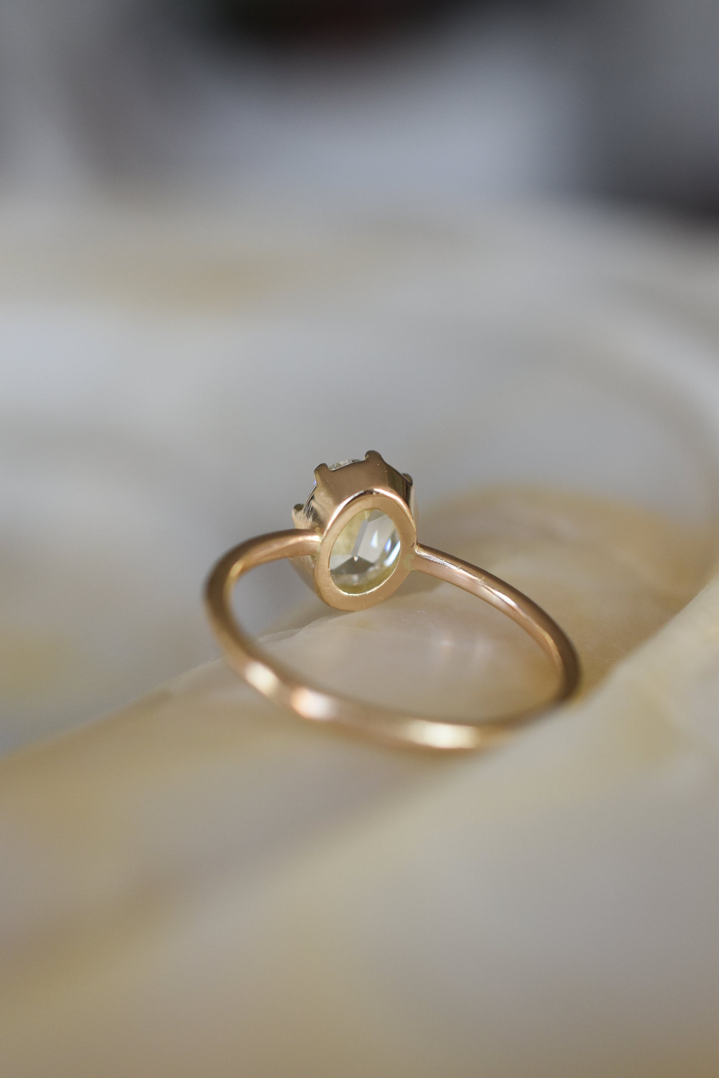 GIA 1.00 Carat Cushion Diamond Solitaire Ring in 18k Yellow Gold (D color)