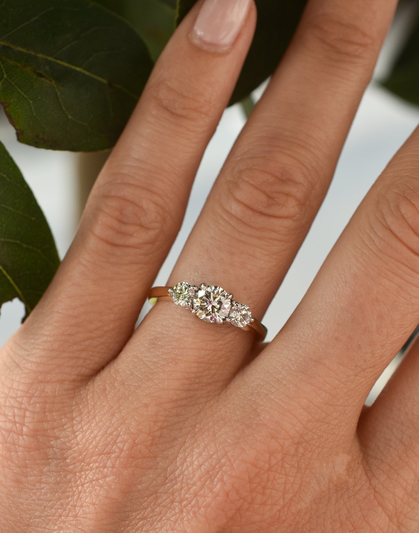 Vintage 1.15ct Diamond Trilogy Engagement Ring in 18k Yellow Gold