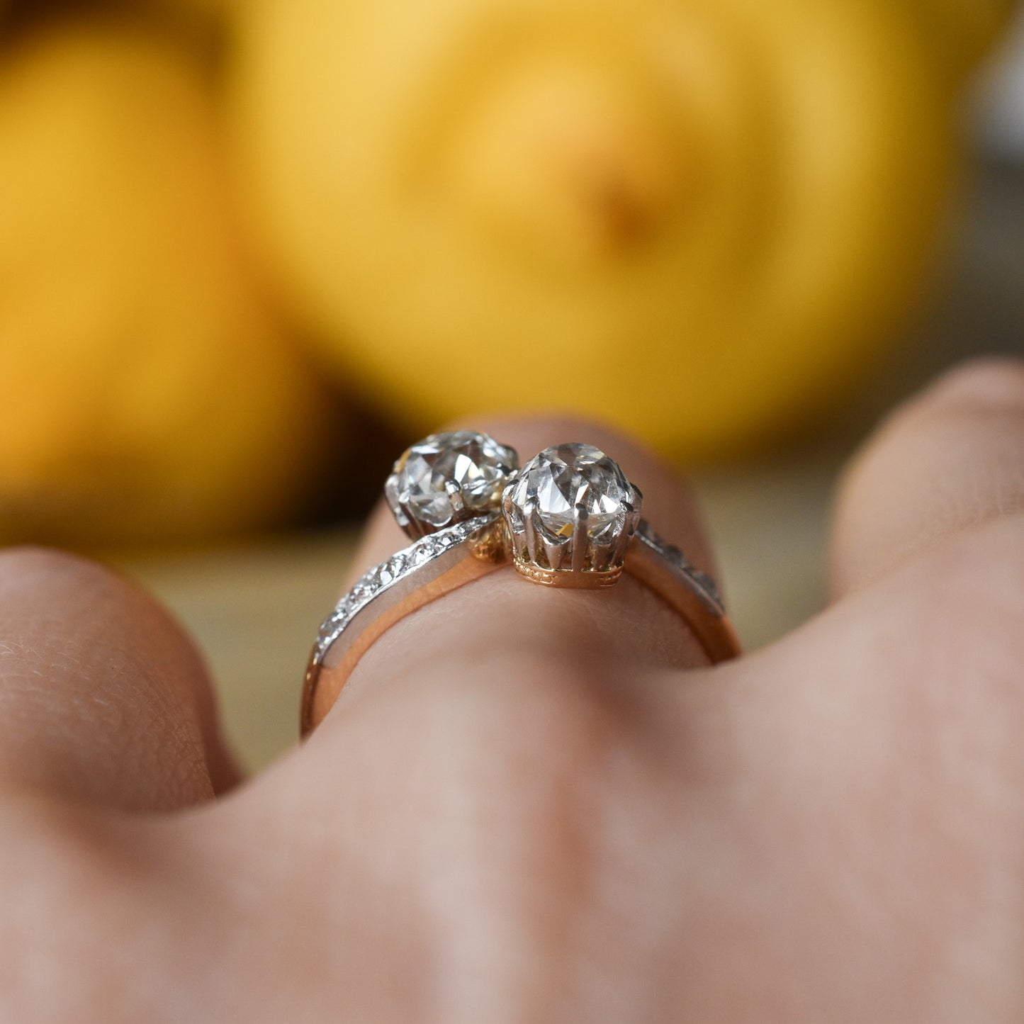 Antique French 'Toi et Moi' Diamond Engagement Ring