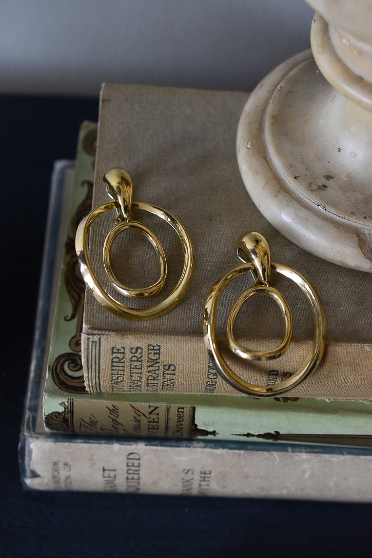 1970s Italian Large 18k Solid Gold Hoop Earrings - 26.50 grams