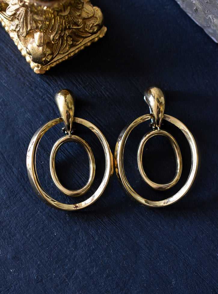 1970s Italian Large 18k Solid Gold Hoop Earrings - 26.50 grams