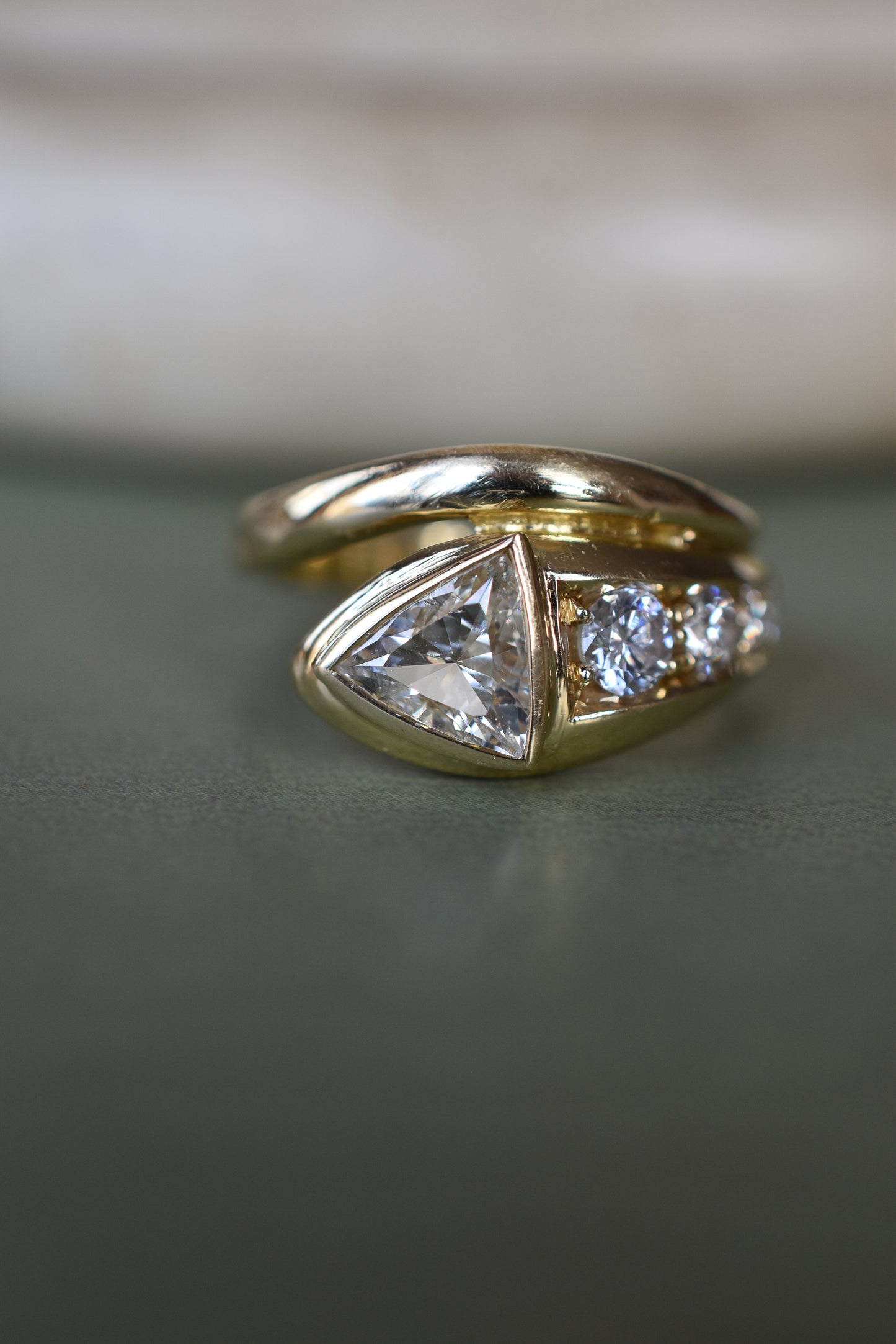 1.10ct Vintage Diamond Snake Ring in 18k Yellow Gold