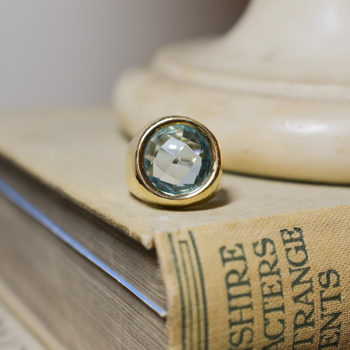 Vintage 5.50ct Topaz and Gold Cocktail Ring