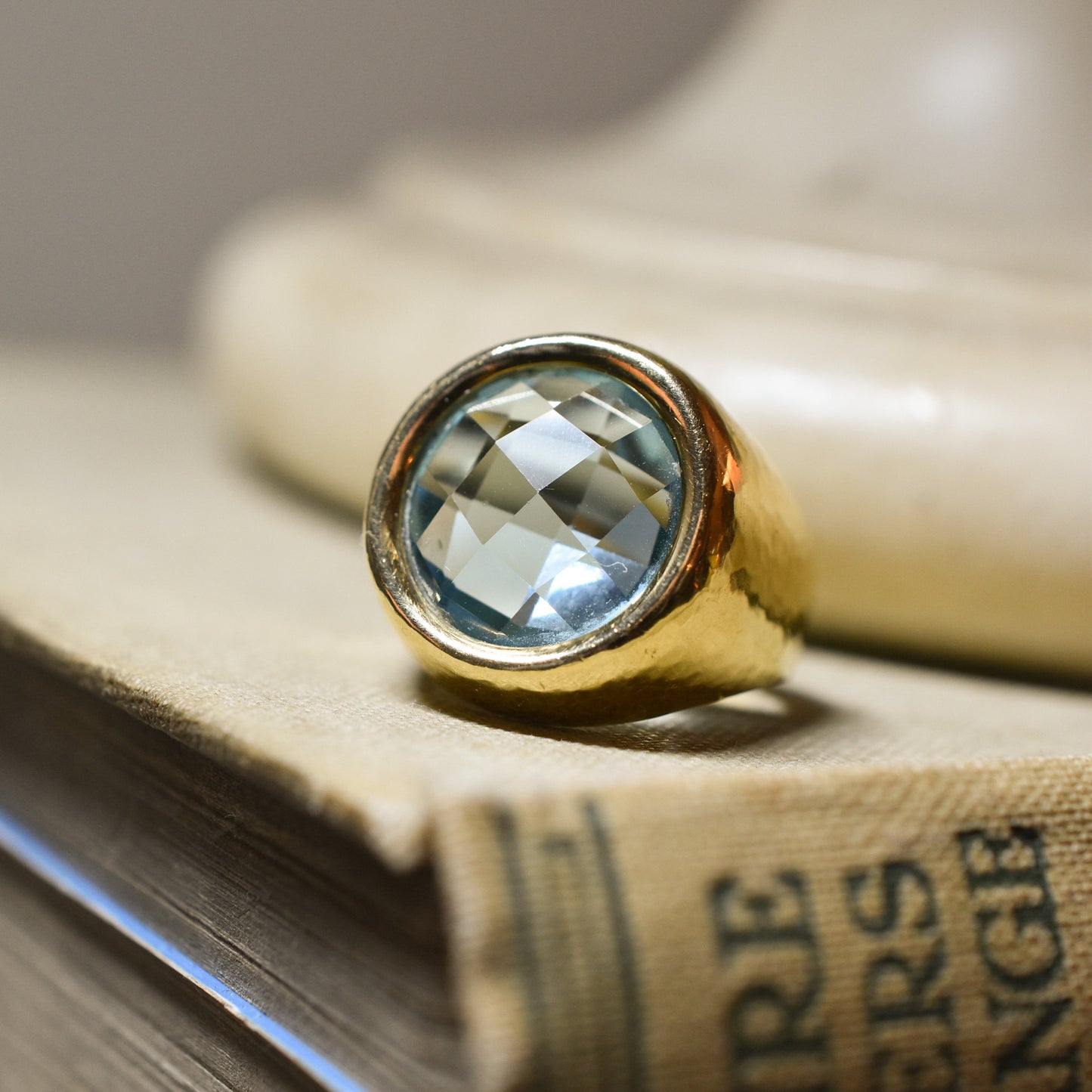 Vintage 5.50ct Topaz and Gold Cocktail Ring