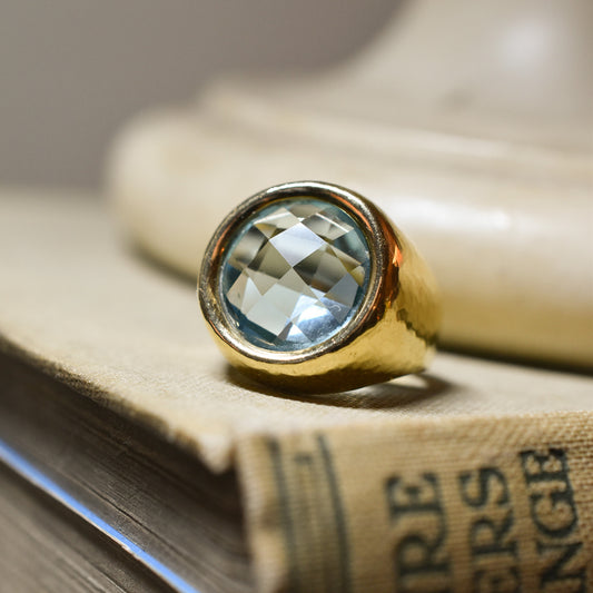 Vintage 5.50ct Topaz and Gold Cocktail Ring