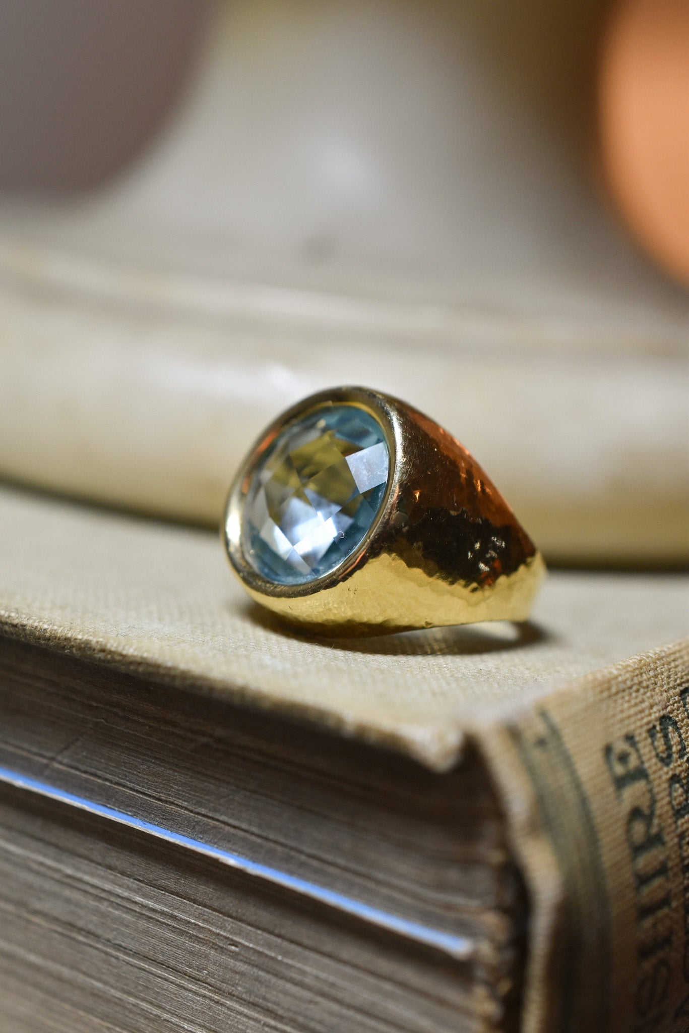 Vintage 5.50ct Topaz and Gold Cocktail Ring