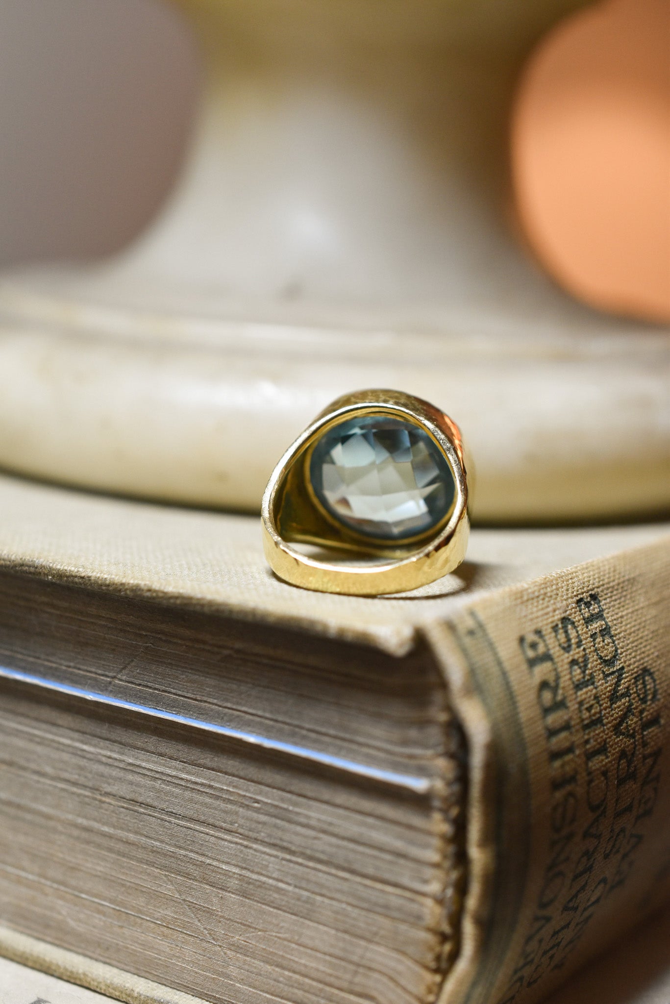Vintage 5.50ct Topaz and Gold Cocktail Ring