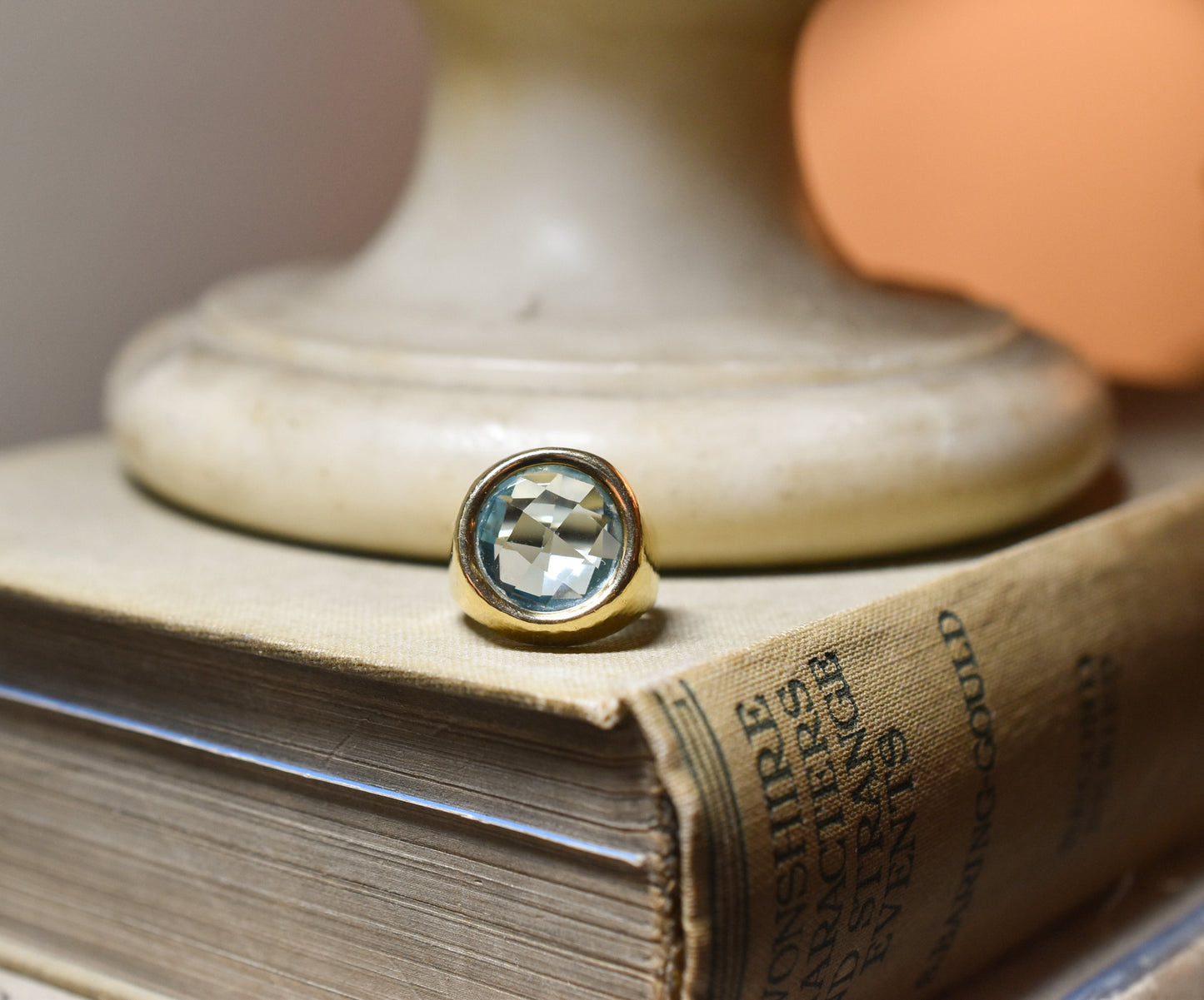 Vintage 5.50ct Topaz and Gold Cocktail Ring
