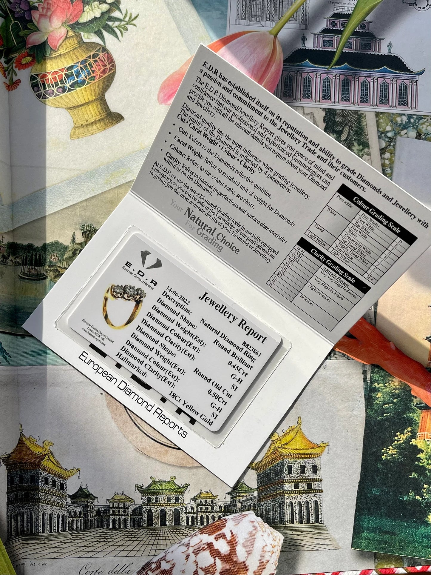 Vintage Trilogy Approx. 1CT Diamond Ring set in 18k Yellow Gold