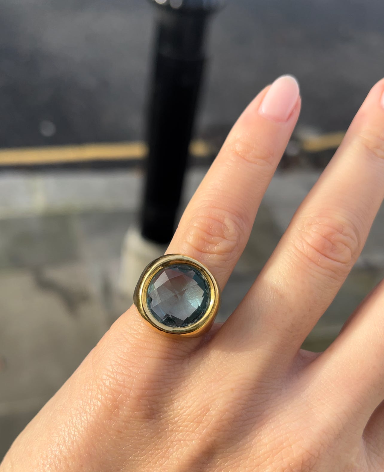 Vintage 5.50ct Topaz and Gold Cocktail Ring