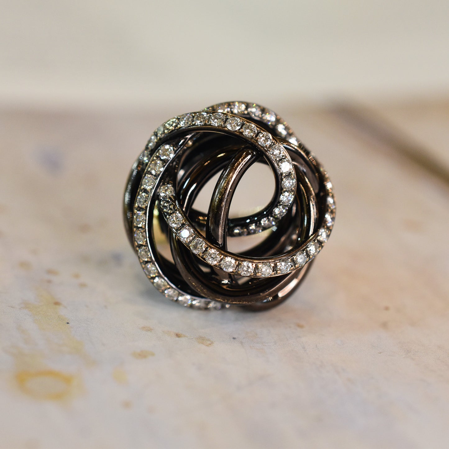 De Grisogono 'Matassa' 1.80ct Diamond Ring in 18k Brown and Rose Gold