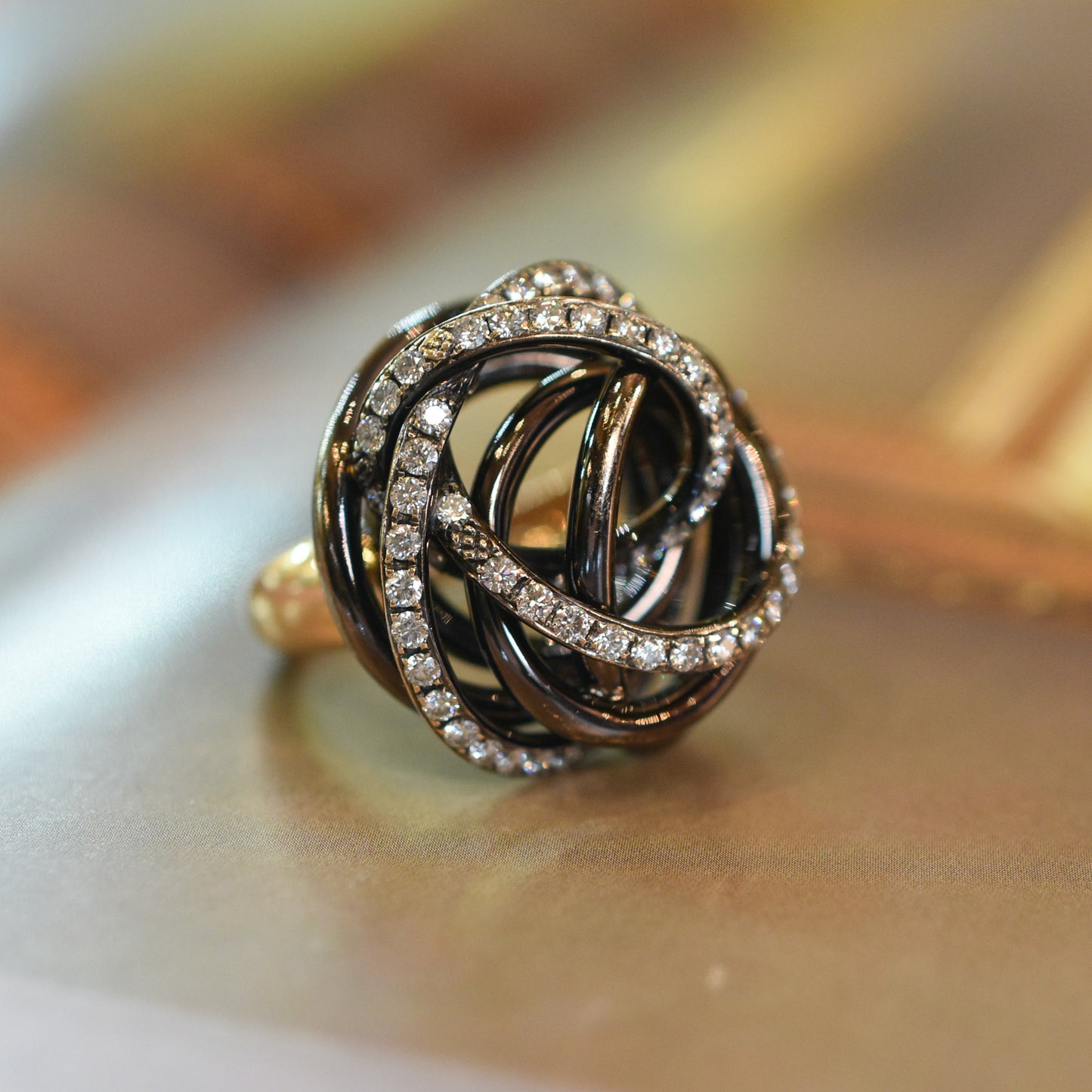 De Grisogono 'Matassa' 1.80ct Diamond Ring in 18k Brown and Rose Gold