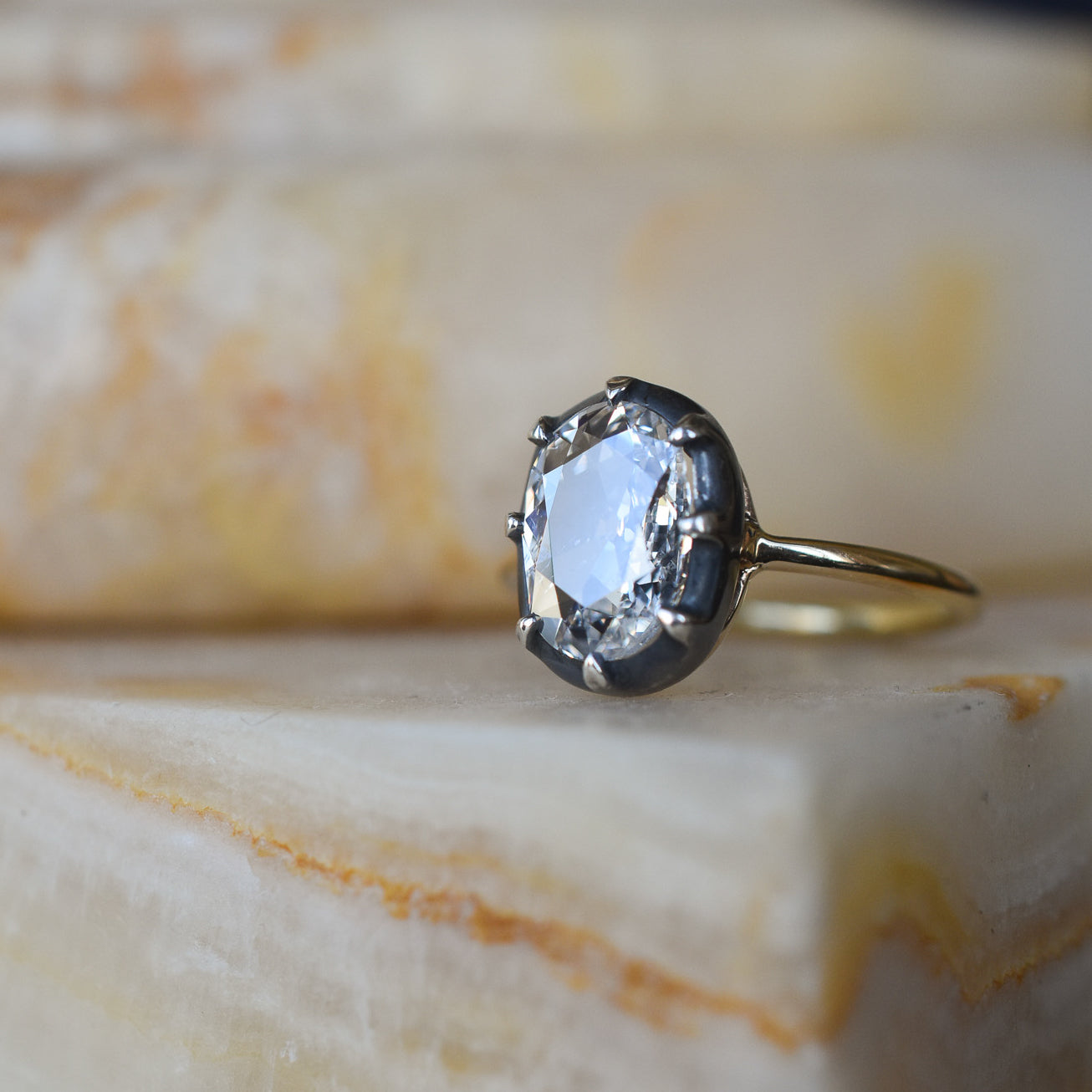 GIA 1.50ct Diamond Solitaire in Georgian Inspired 18k Gold Mount