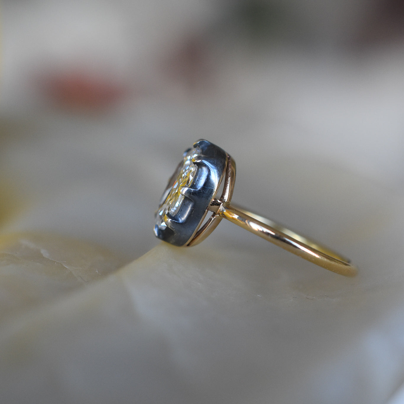 GIA 1.50ct Diamond Solitaire in Georgian Inspired 18k Gold Mount