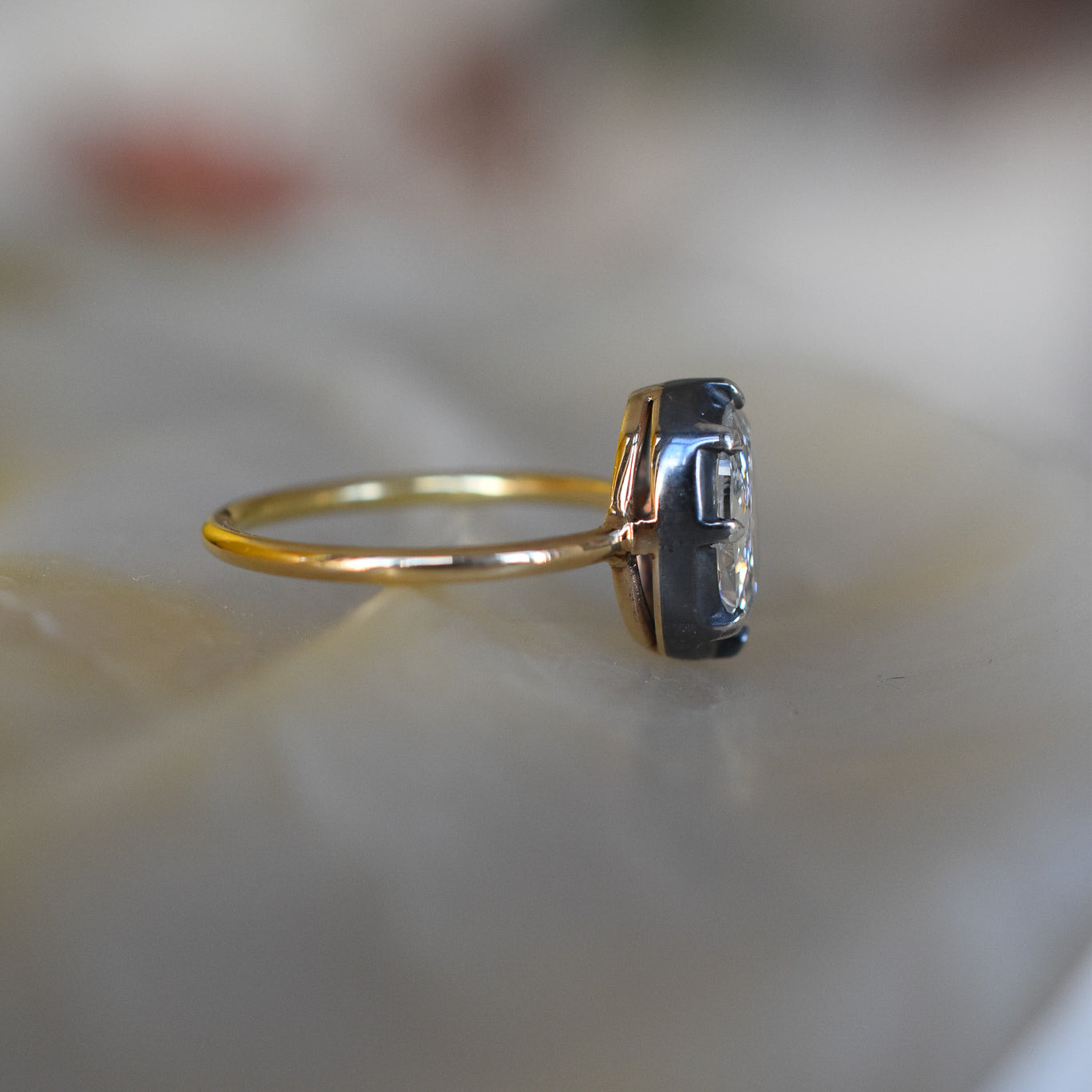 GIA 1.50ct Diamond Solitaire in Georgian Inspired 18k Gold Mount