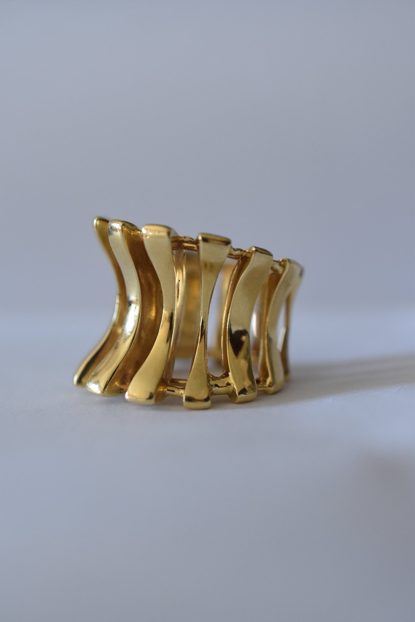 A Modernist Sculptural 18k Gold Openwork Ring
