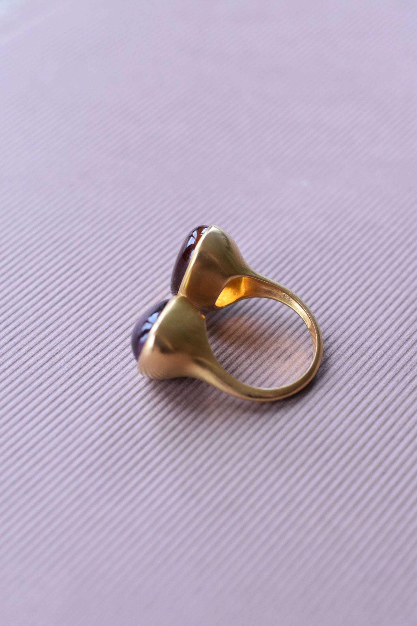 Amethyst and Citrine Large 'Toi et Moi' Ring
