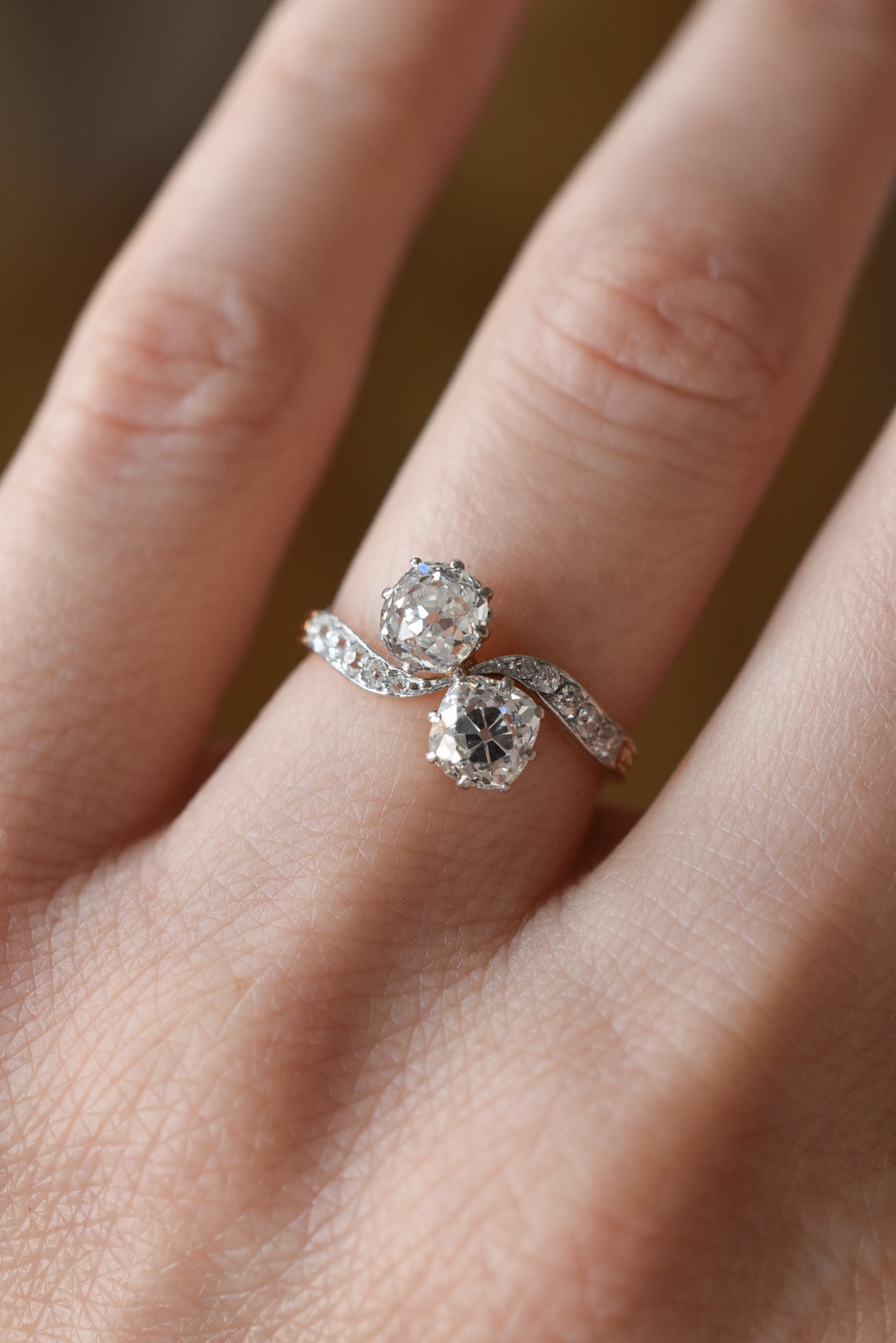 Antique French 'Toi et Moi' Diamond Engagement Ring