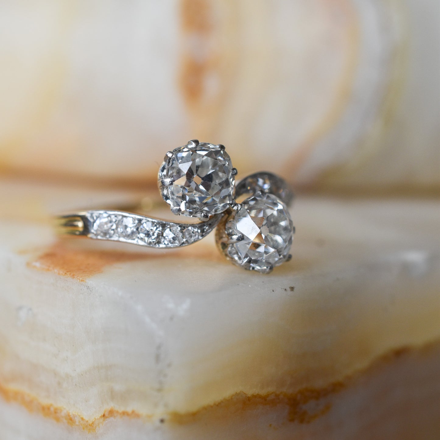 Antique French 'Toi et Moi' Diamond Engagement Ring