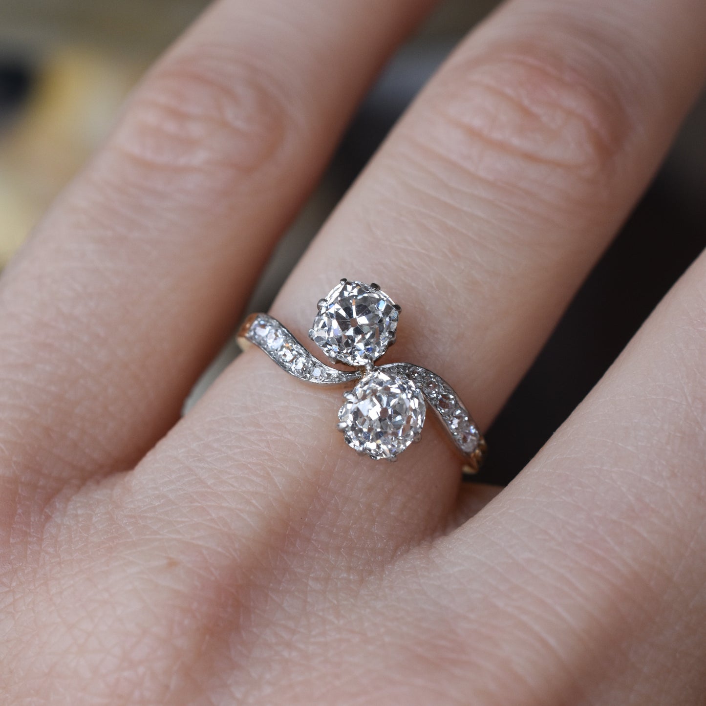 Antique French 'Toi et Moi' Diamond Engagement Ring