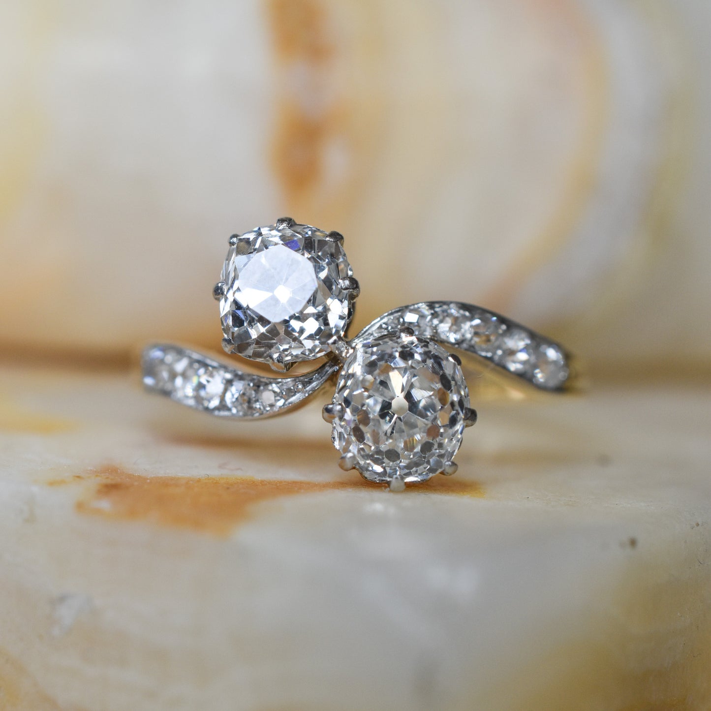 Antique French 'Toi et Moi' Diamond Engagement Ring