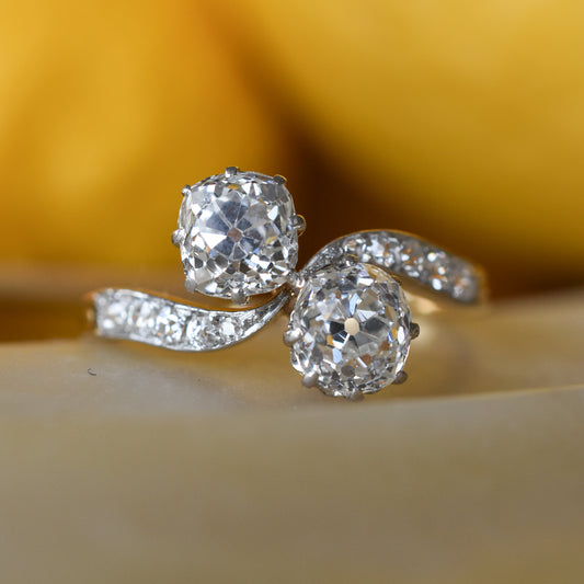 Antique French 'Toi et Moi' Diamond Engagement Ring