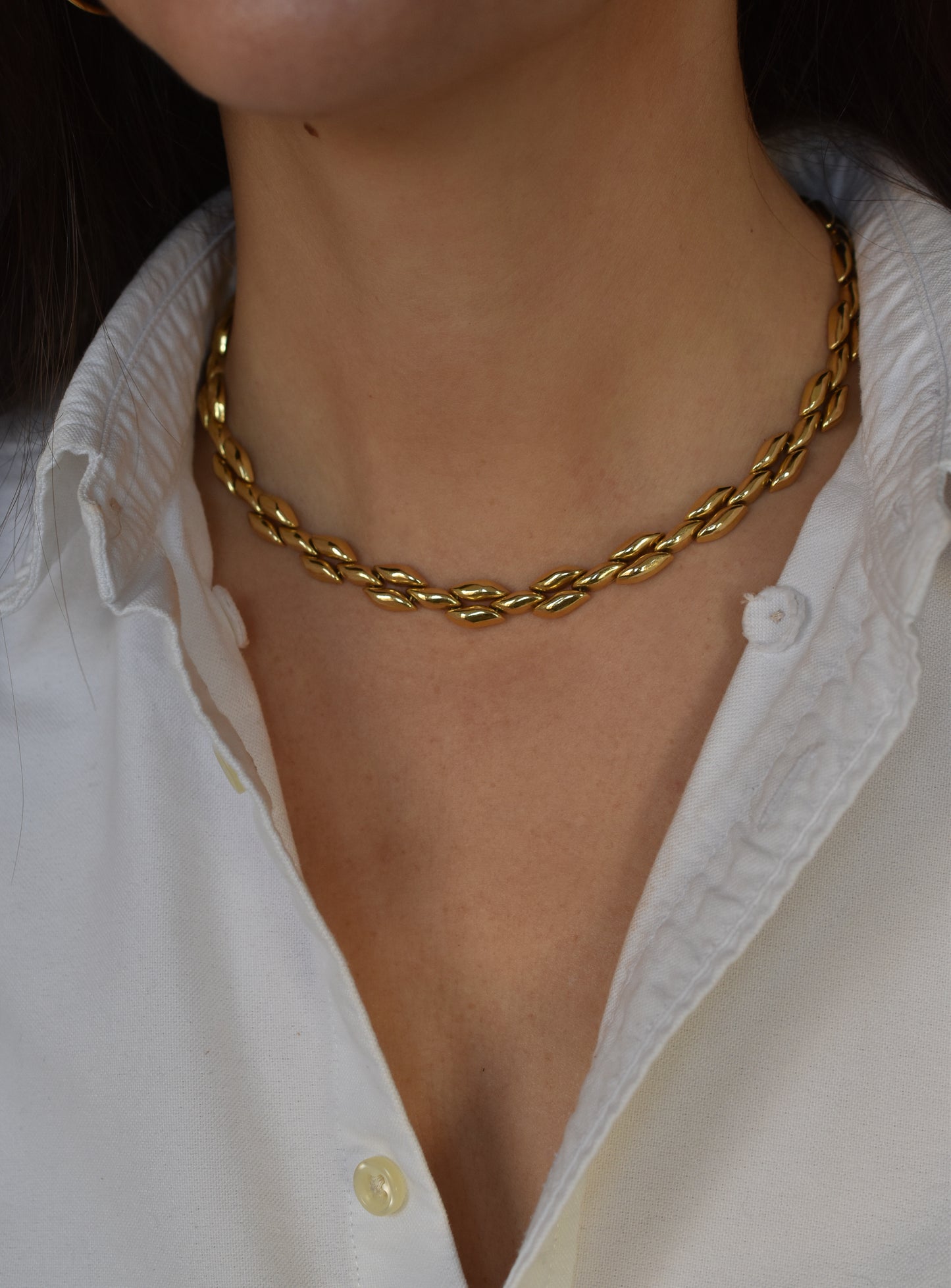 Vintage Italian Solid 18k Yellow Gold Necklace