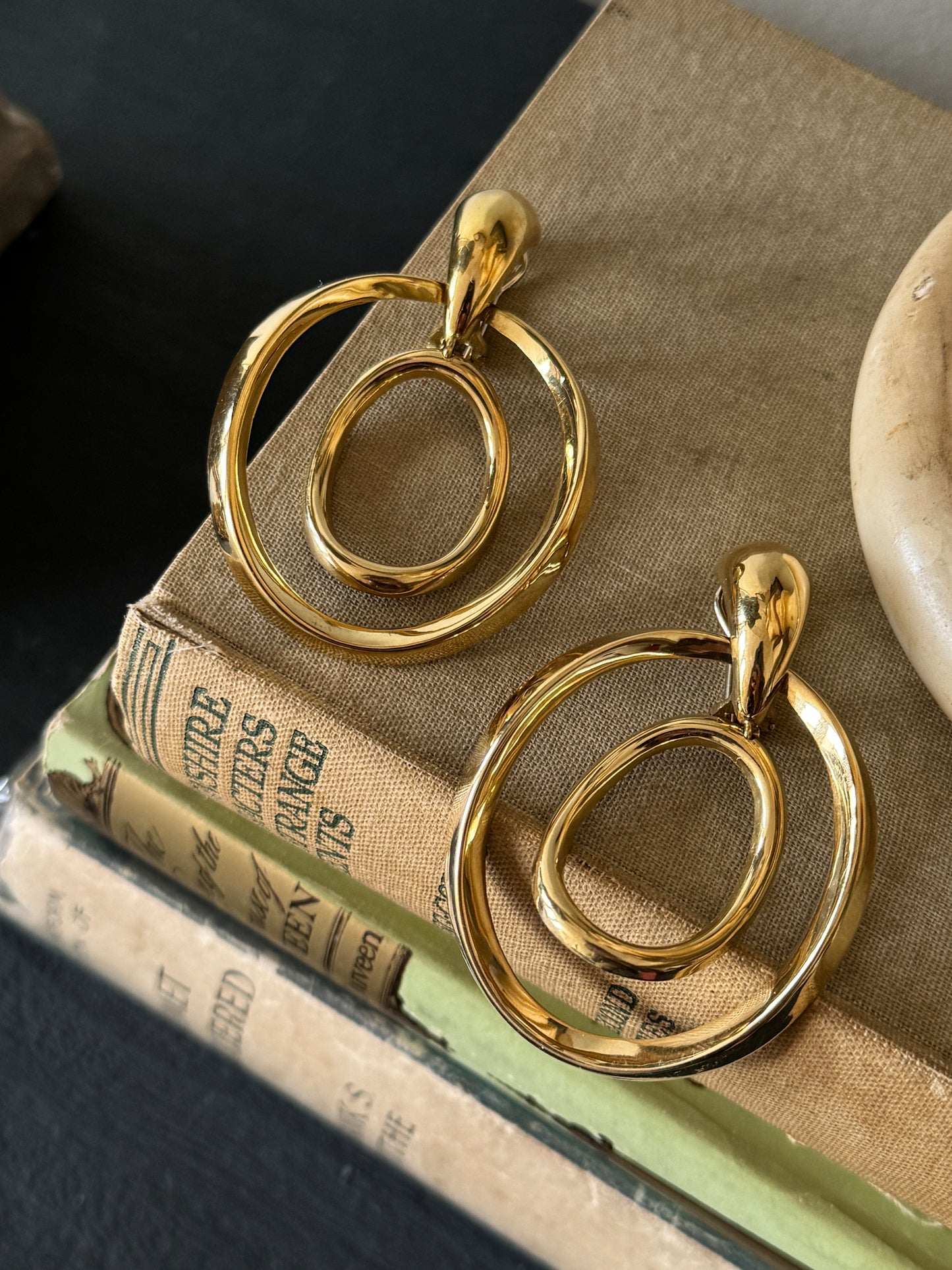 1970s Italian Large 18k Solid Gold Hoop Earrings - 26.50 grams