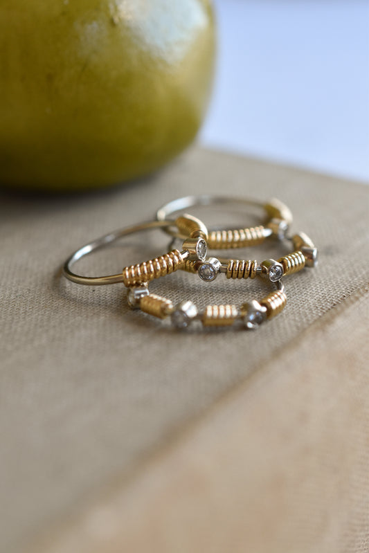 Diamond and Gold Wire Rings