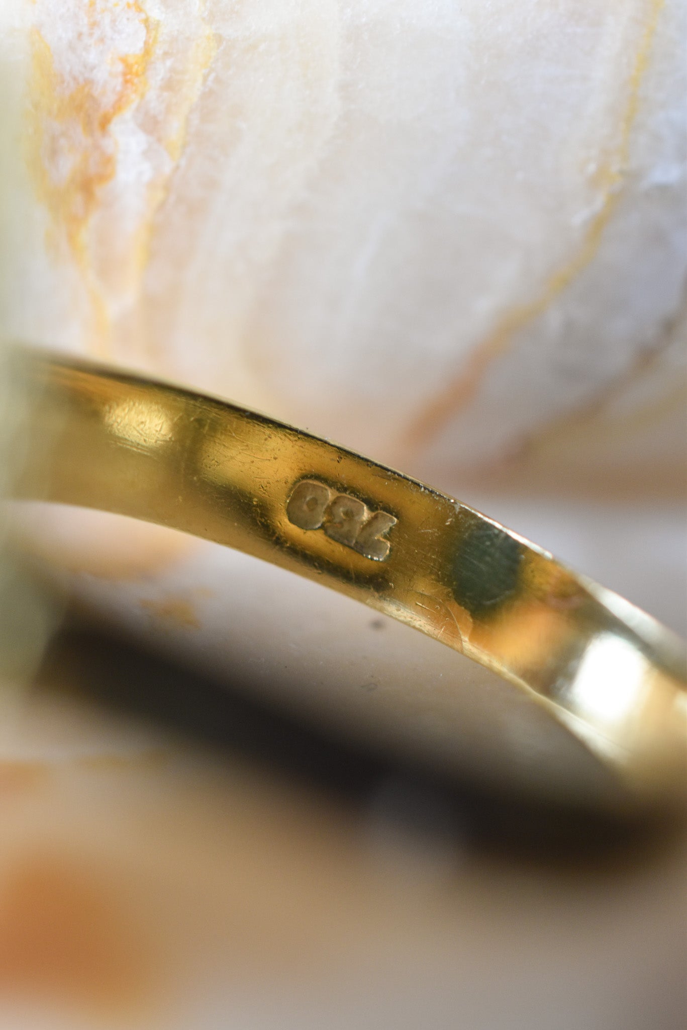 Vintage Italian Turquoise and 18K Yellow Gold Statement Ring