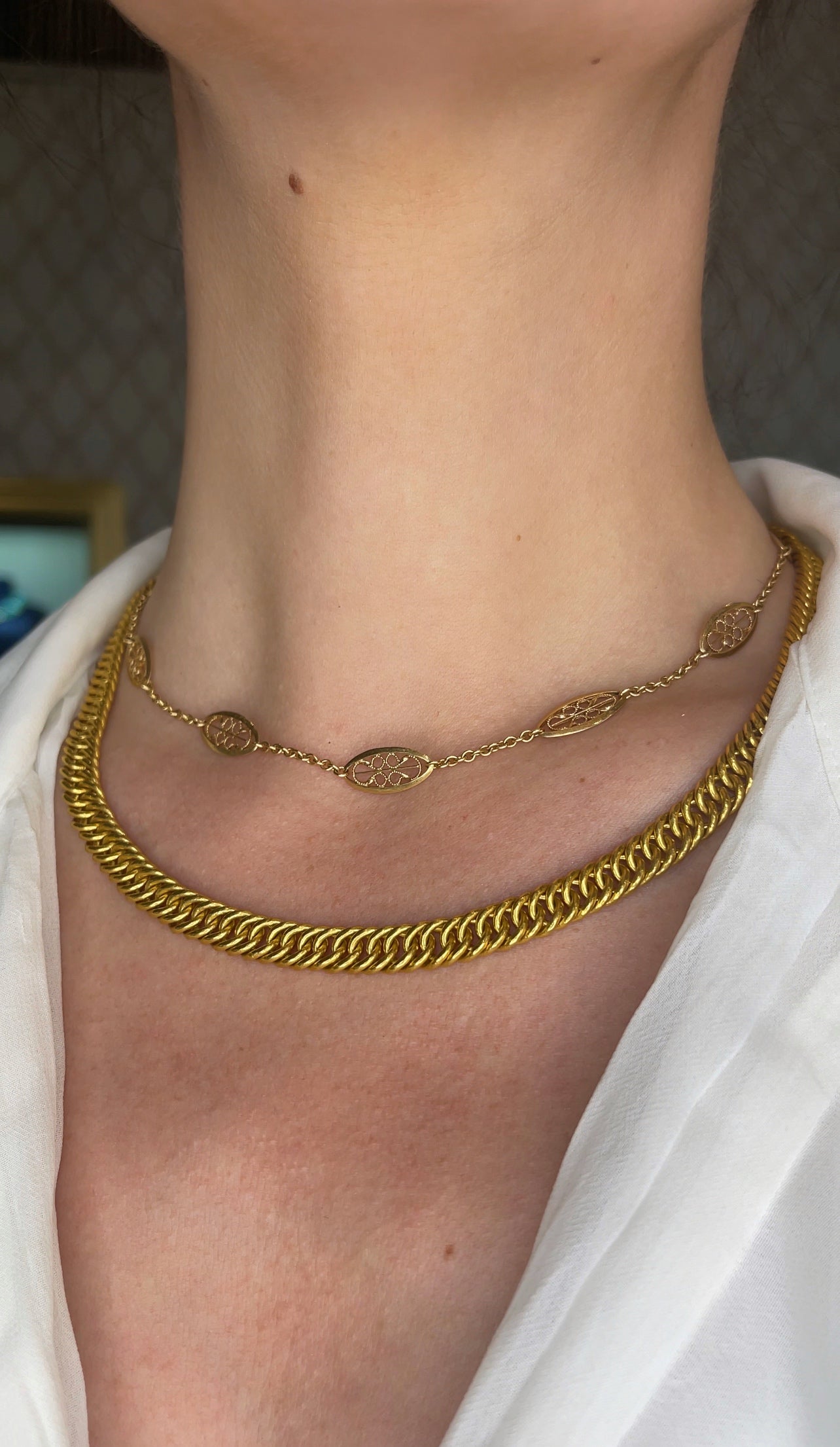 24k Yellow Gold Vintage Curb Chain (100 grams)