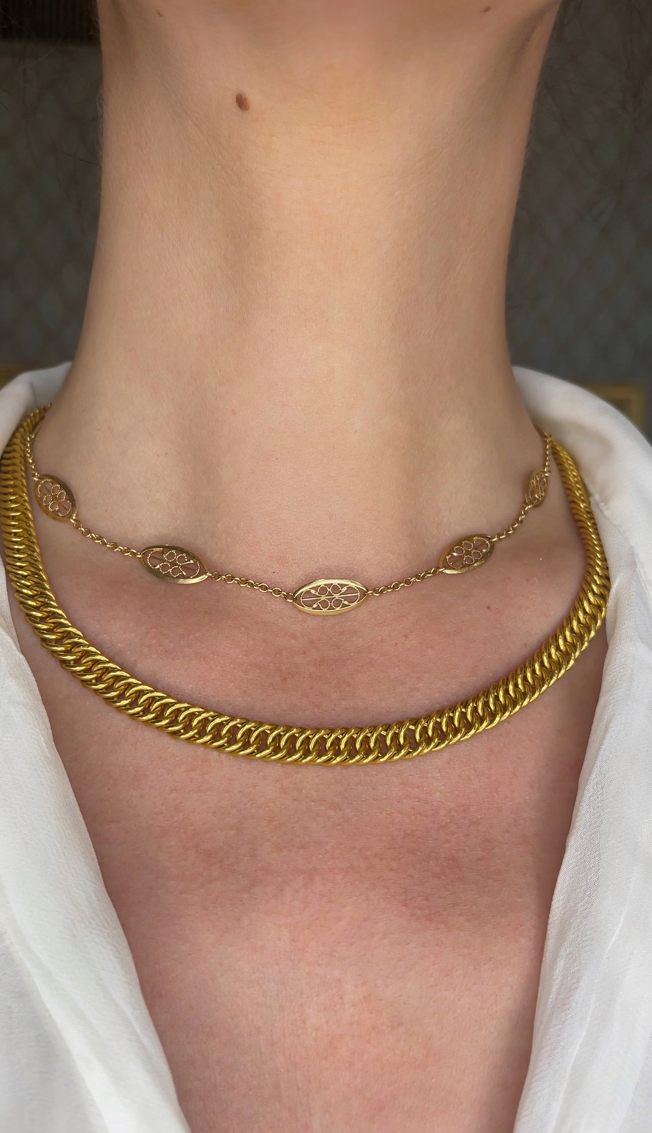 24k Yellow Gold Vintage Curb Chain (100 grams)