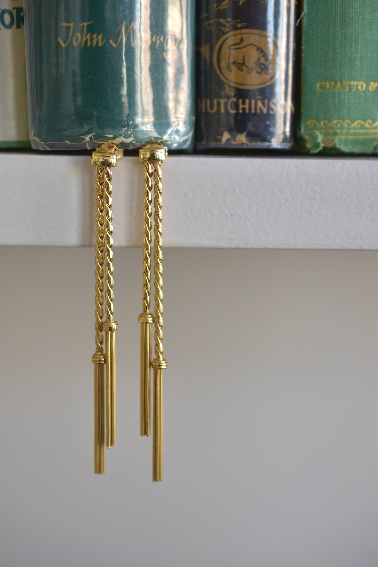 Vintage 18k Yellow Gold Tassel Drop Earrings