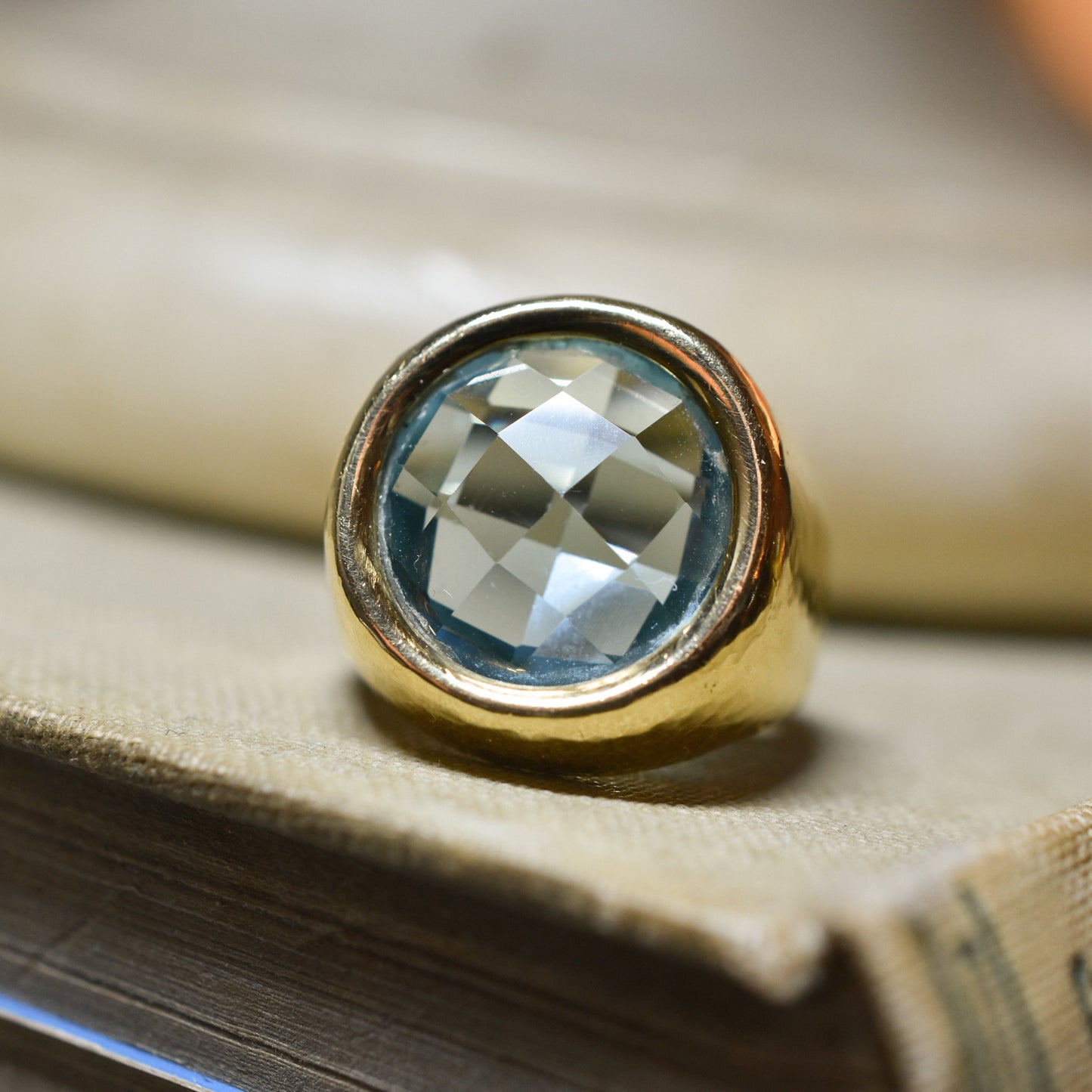 Vintage 5.50ct Topaz and Gold Cocktail Ring