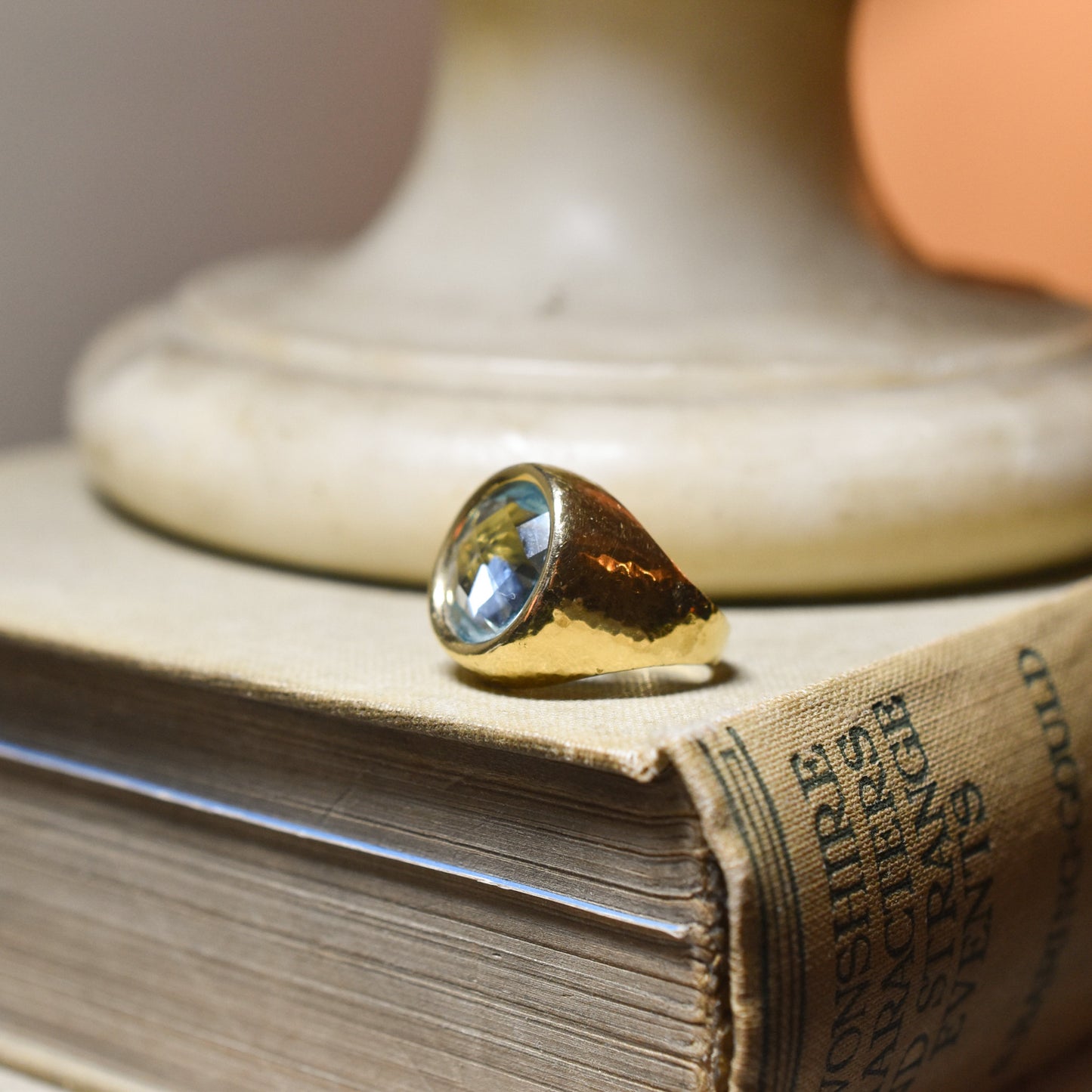Vintage 5.50ct Topaz and Gold Cocktail Ring