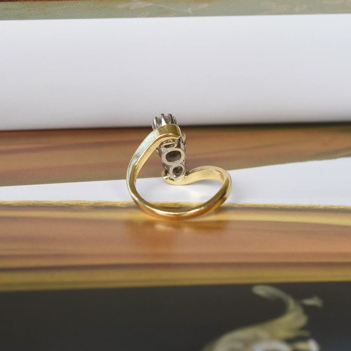 Vintage Trilogy Approx. 1CT Diamond Ring set in 18k Yellow Gold