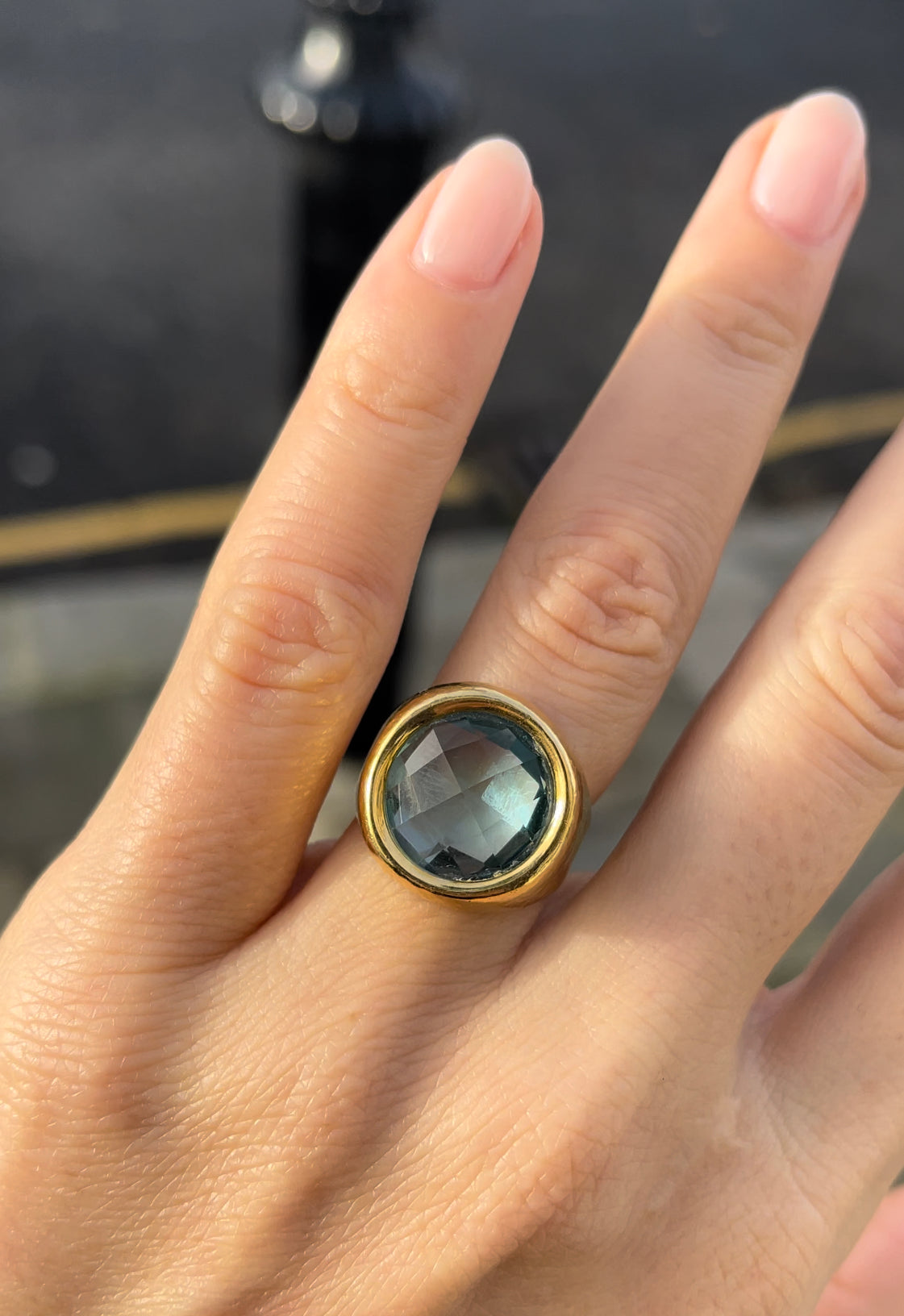 Vintage 5.50ct Topaz and Gold Cocktail Ring