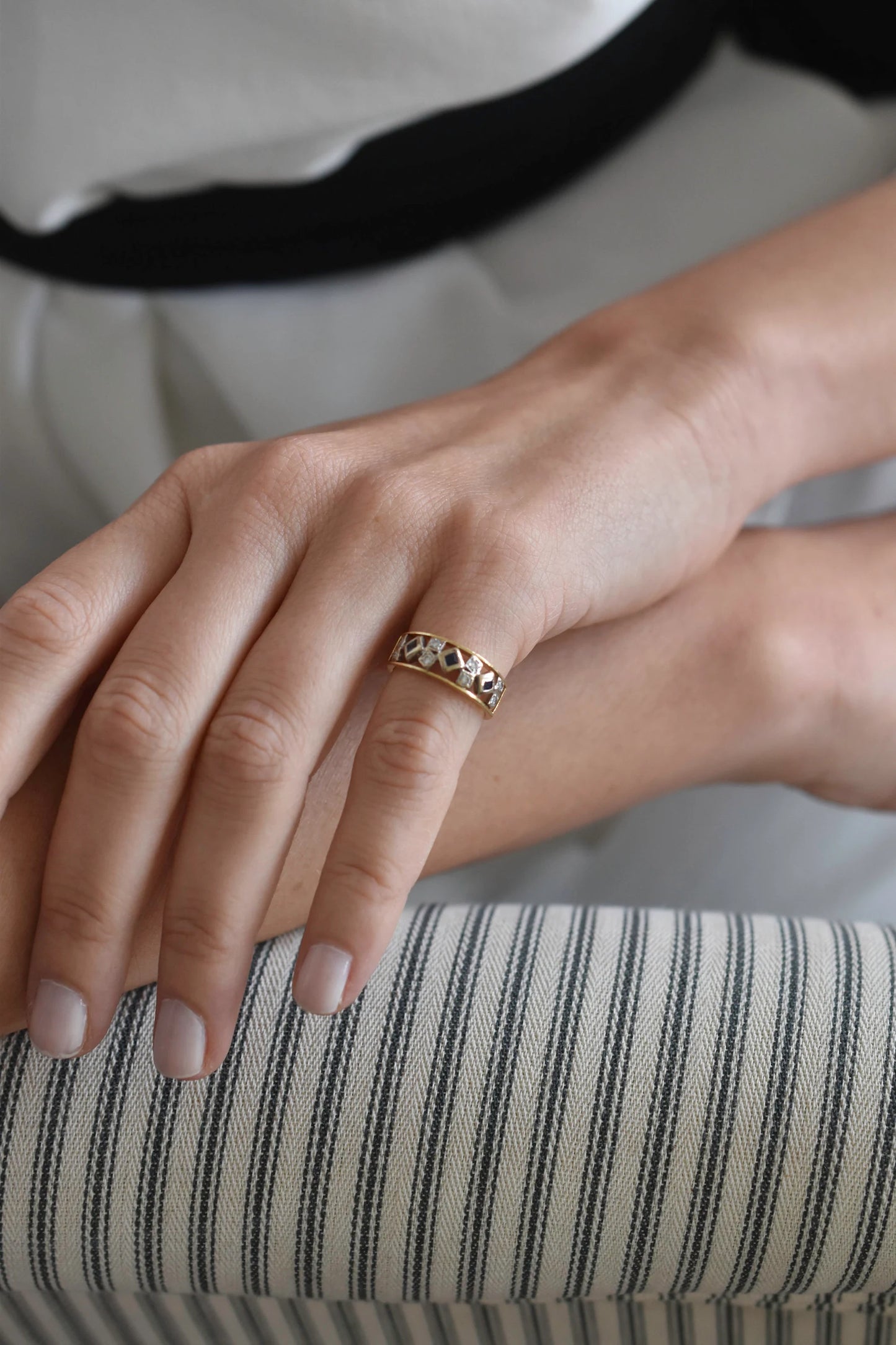 Vintage 18ct Gold Sapphire and Diamond Pinky Ring