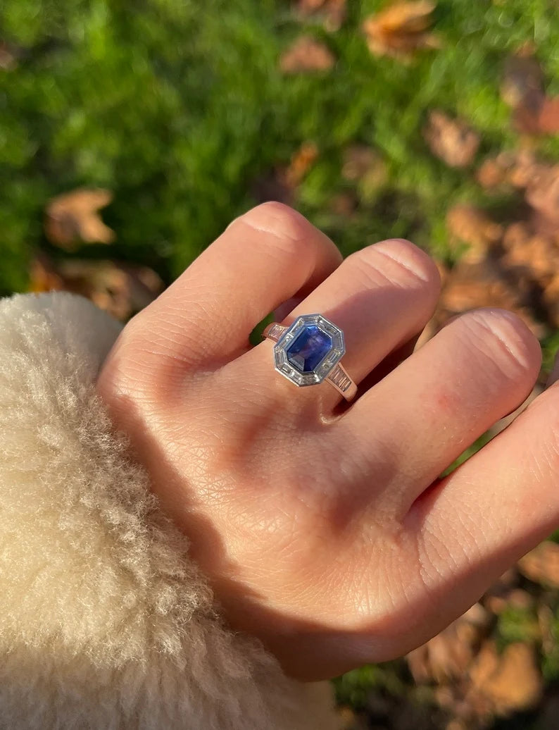 Estate sapphire 2025 engagement rings