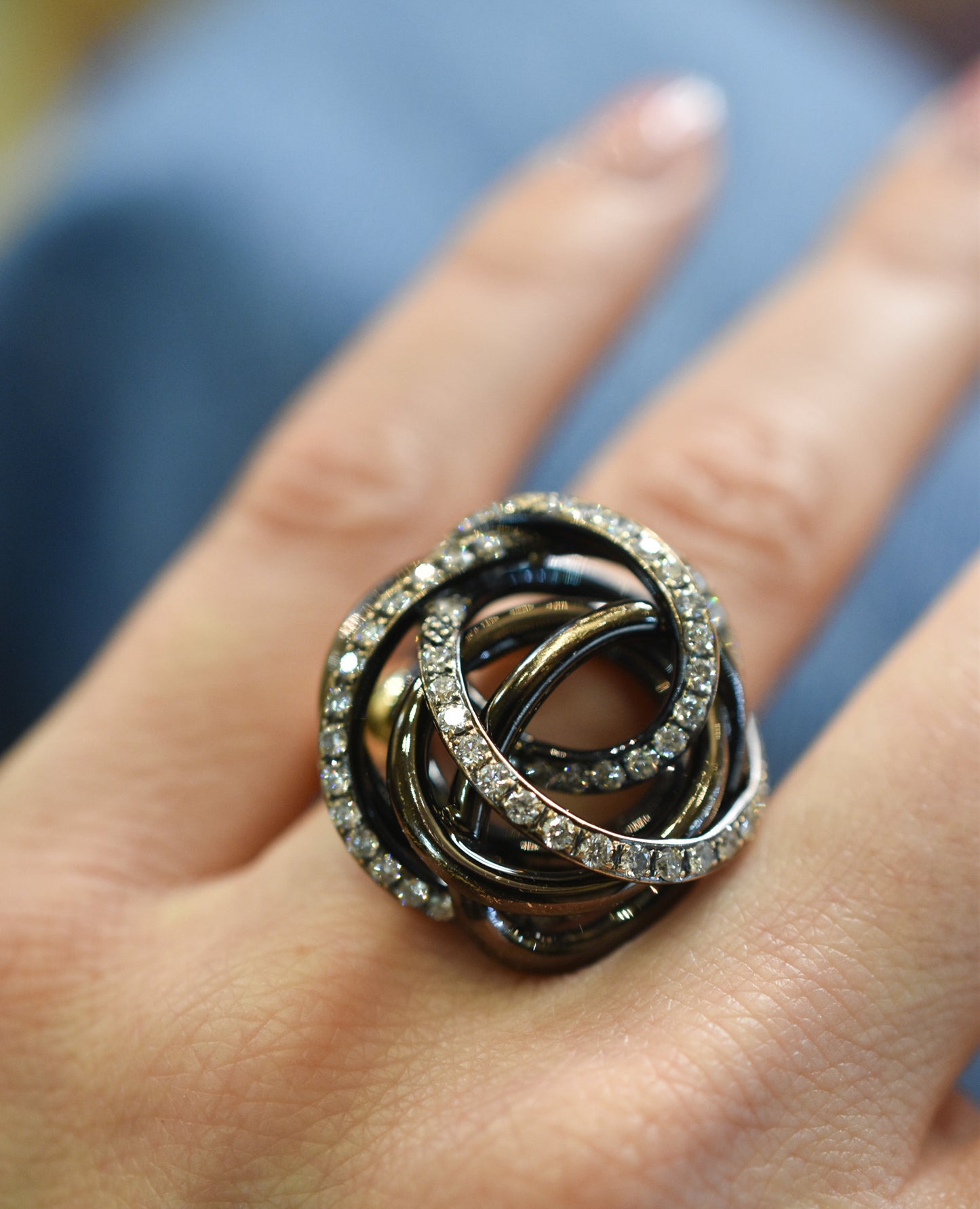 De Grisogono 'Matassa' 1.80ct Diamond Ring in 18k Brown and Rose Gold