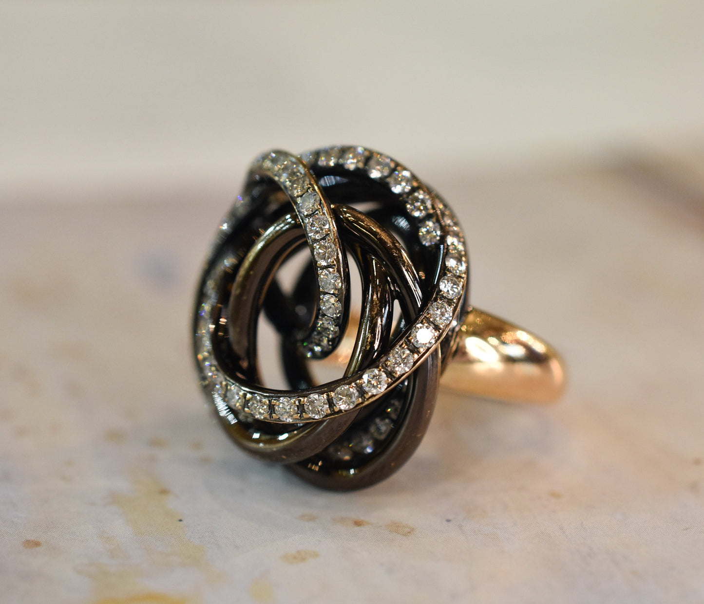 De Grisogono 'Matassa' 1.80ct Diamond Ring in 18k Brown and Rose Gold