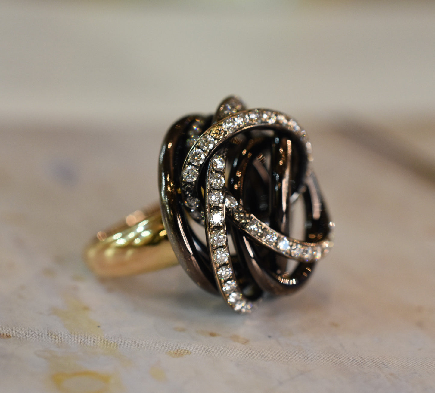 De Grisogono 'Matassa' 1.80ct Diamond Ring in 18k Brown and Rose Gold